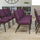 18.5''W Church Chair in Plum Fabric with Cup Book Rack - Gold Vein Frame - Flash Furniture