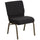 21''W Stacking Church Chair in Black Dot Patterned Fabric - Gold Vein Frame - Flash Furniture