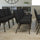 21''W Stacking Church Chair in Black Dot Patterned Fabric - Gold Vein Frame - Flash Furniture