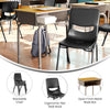 Desk with Open Front Metal Book Box, Maple Desktop, Black Stack Chair - Flash Furniture