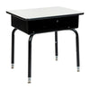 Student Desk with Open Front Metal Book Box - Gray - Flash Furniture