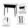 Student Desk with Open Front Metal Book Box - Gray - Flash Furniture