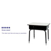 Student Desk with Open Front Metal Book Box - Gray - Flash Furniture