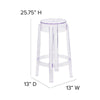 25.75'' High Transparent Counter Height Stool - Flash Furniture