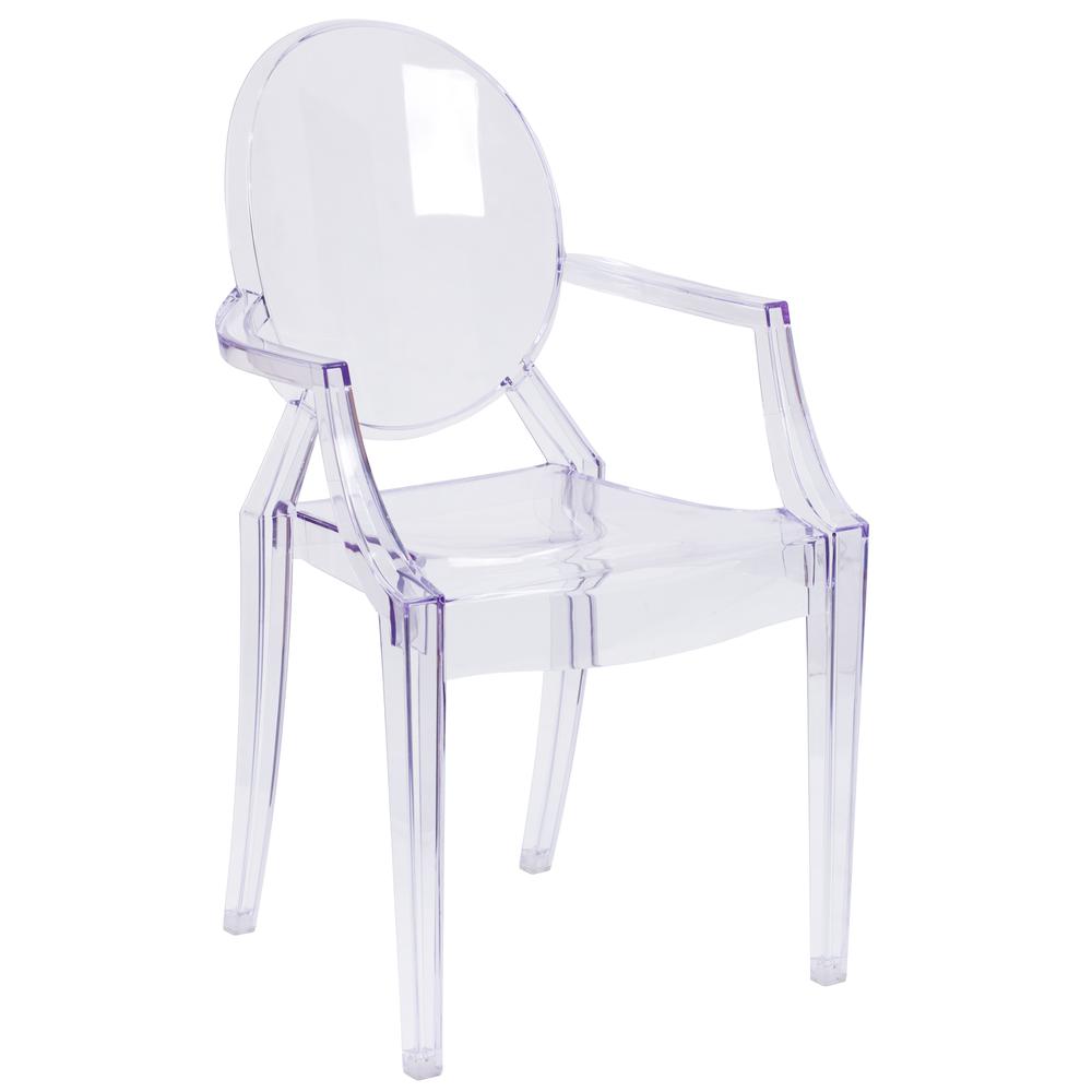 Ghost Chair with Arms in Transparent Crystal - Flash Furniture