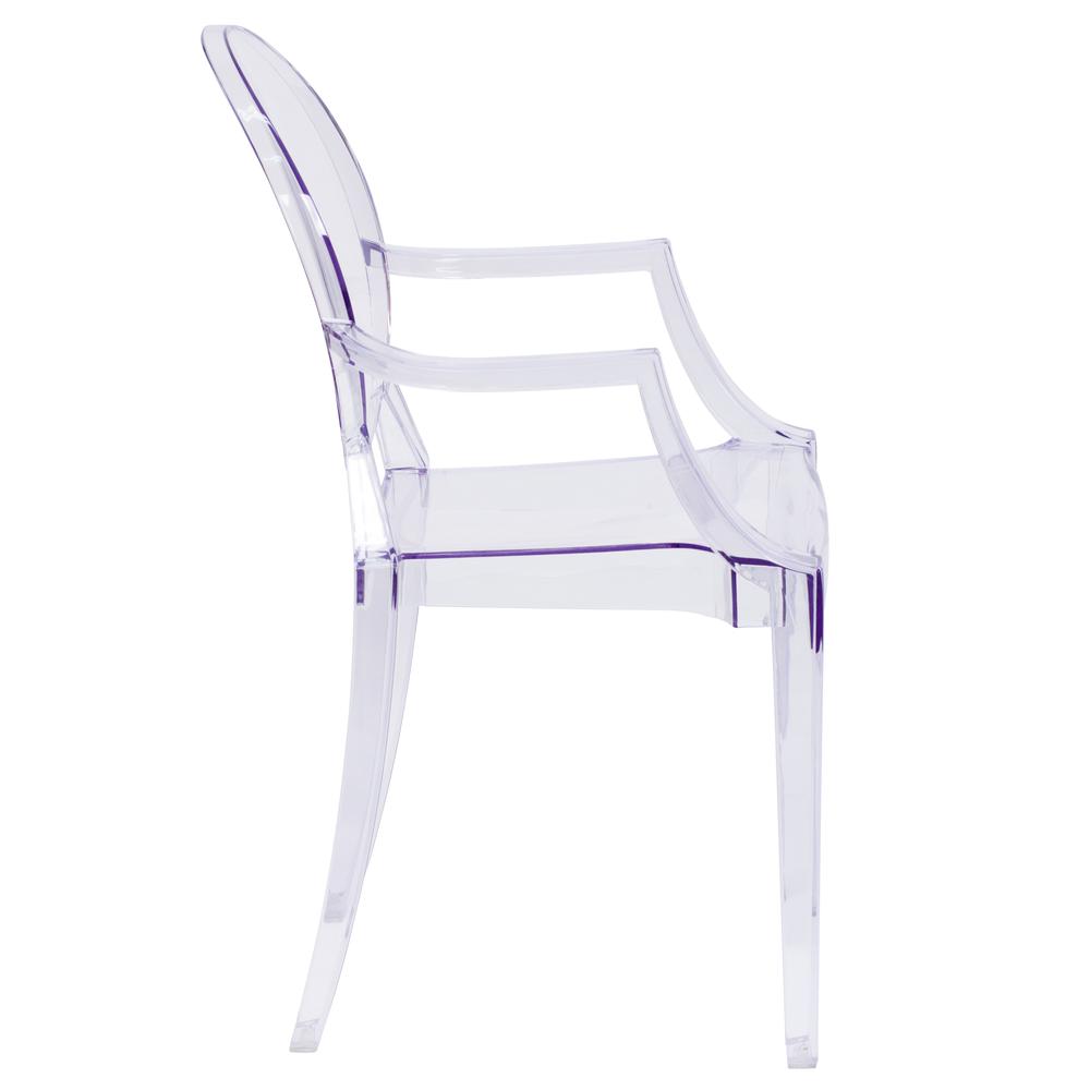 Ghost Chair with Arms in Transparent Crystal - Flash Furniture