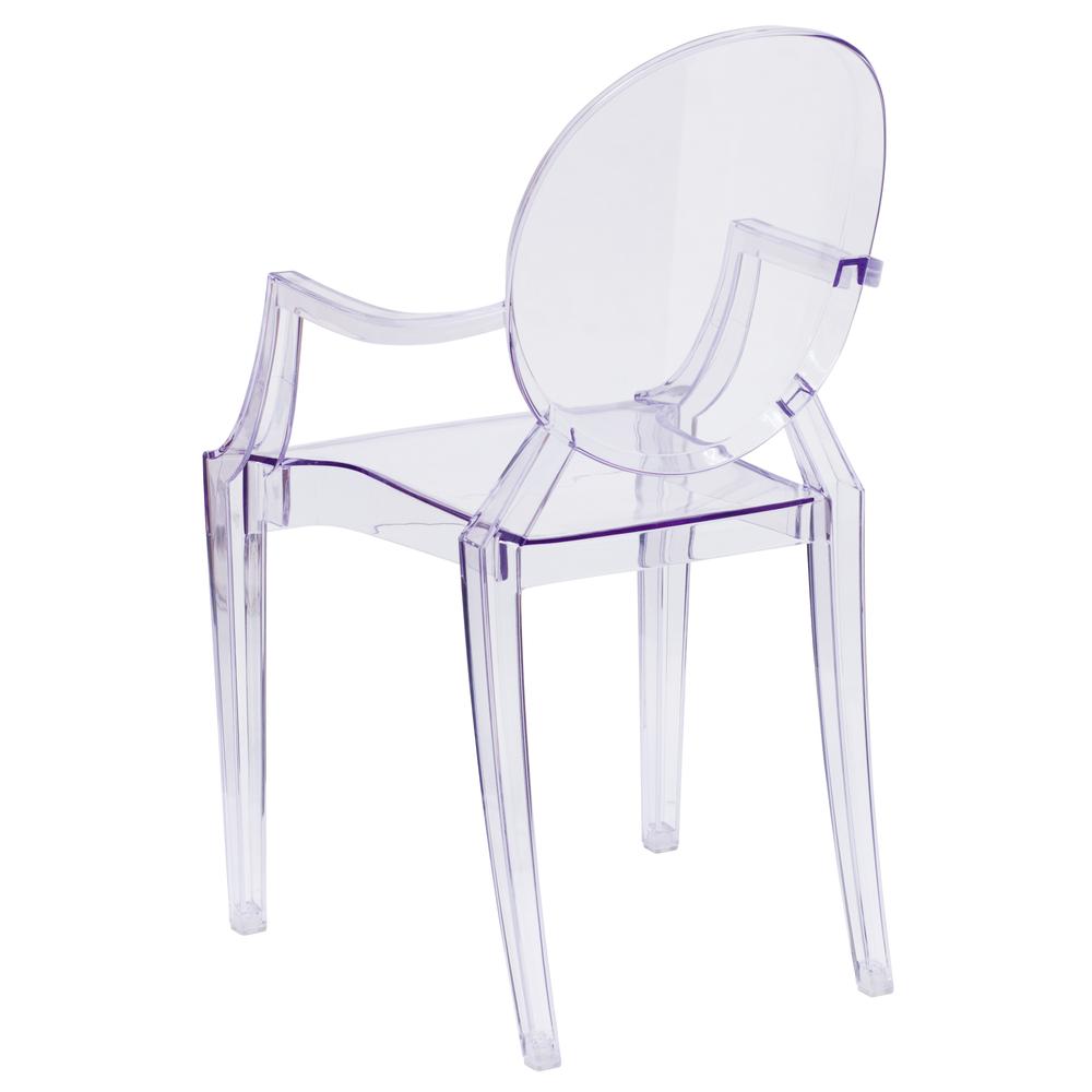 Ghost Chair with Arms in Transparent Crystal - Flash Furniture