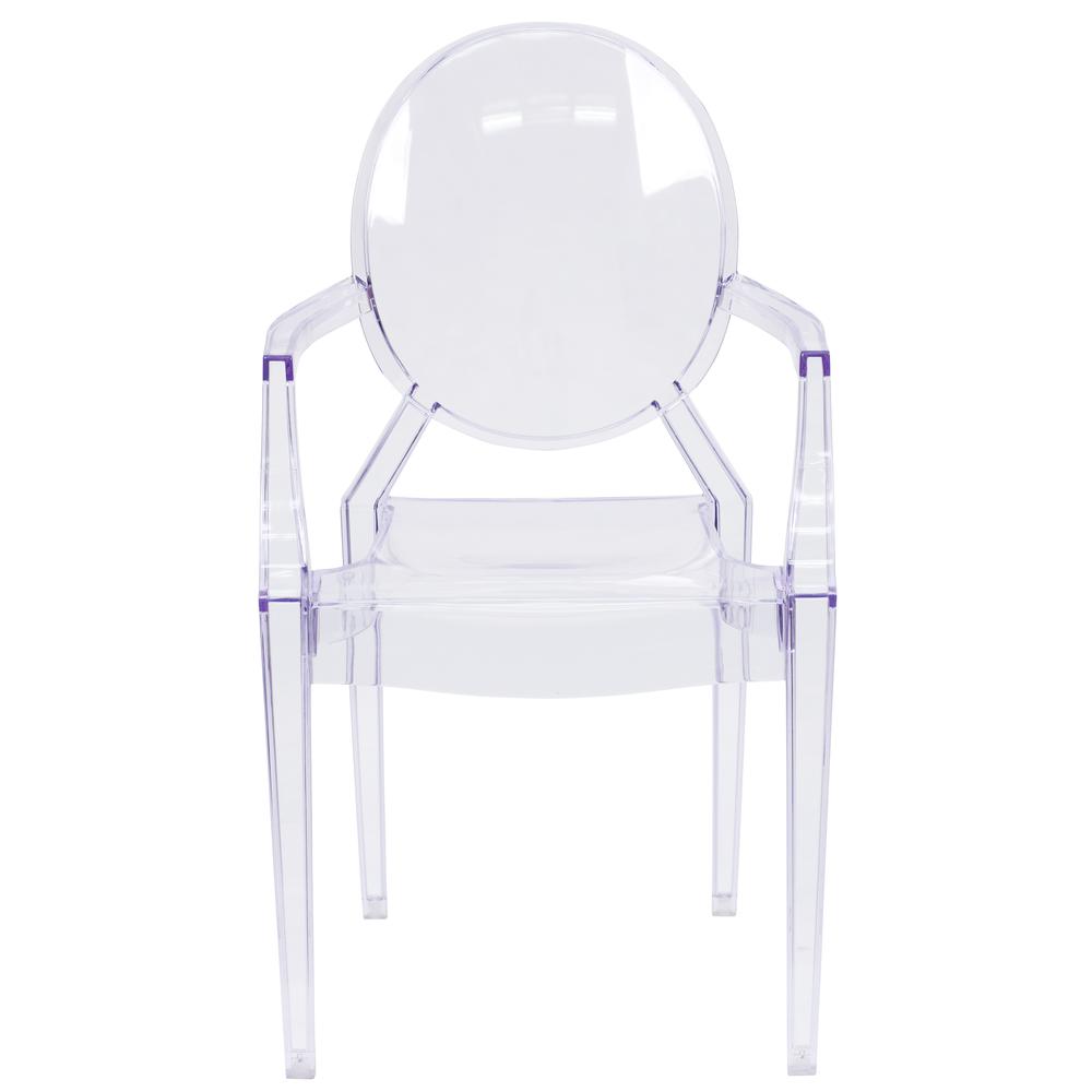 Ghost Chair with Arms in Transparent Crystal - Flash Furniture