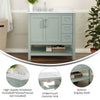 36in Bathroom Vanity with Storage Drawers and Sink Combo, Sage Frame - Flash Furniture