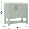 36in Bathroom Vanity with Storage Drawers and Sink Combo, Sage Frame - Flash Furniture