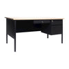 Contemporary 30x60 Commercial Grade Single Pedestal Desk with Drawers, White Oak - Flash Furniture