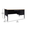 Contemporary 30x60 Commercial Grade Single Pedestal Desk with Drawers, White Oak - Flash Furniture