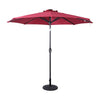 9 FT Round Umbrella with 32 Solar LED Lights and Crank, Red - Flash Furniture