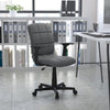 Mid-Back Gray Quilted Vinyl Swivel Task Office Chair with Arms - Flash Furniture