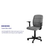 Mid-Back Gray Quilted Vinyl Swivel Task Office Chair with Arms - Flash Furniture