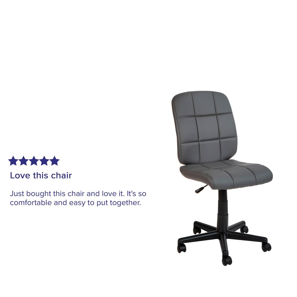 Mid-Back Gray Quilted Vinyl Swivel Task Office Chair - Flash Furniture