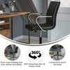 Mid-Back Designer Executive Office Chair with Brushed Gold Base and Arms, Black - Flash Furniture