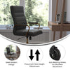 High Back Black Executive Swivel Office Chair with Gold Frame, Arms, - Flash Furniture