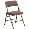 HERCULES Series Curved Triple Braced & Double Hinged Beige Fabric Metal Folding Chair - Flash Furniture