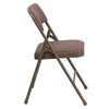HERCULES Series Curved Triple Braced & Double Hinged Beige Fabric Metal Folding Chair - Flash Furniture