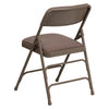 HERCULES Series Curved Triple Braced & Double Hinged Beige Fabric Metal Folding Chair - Flash Furniture