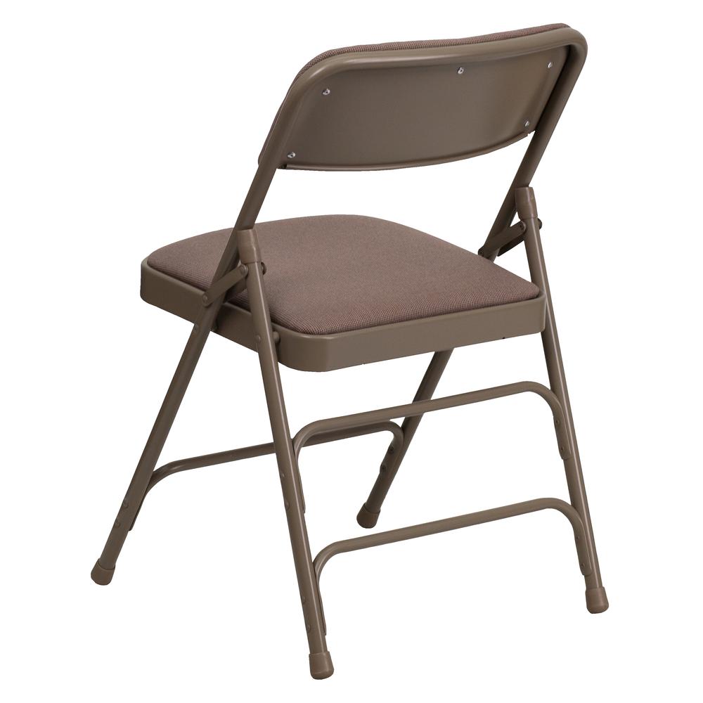 HERCULES Series Curved Triple Braced & Double Hinged Beige Fabric Metal Folding Chair - Flash Furniture