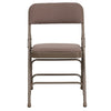 HERCULES Series Curved Triple Braced & Double Hinged Beige Fabric Metal Folding Chair - Flash Furniture