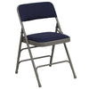 HERCULES Series Curved Triple Braced & Double Hinged Navy Fabric Metal Folding Chair - Flash Furniture