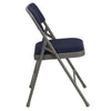 HERCULES Series Curved Triple Braced & Double Hinged Navy Fabric Metal Folding Chair - Flash Furniture