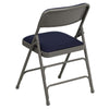 HERCULES Series Curved Triple Braced & Double Hinged Navy Fabric Metal Folding Chair - Flash Furniture