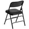 HERCULES Series Curved Triple Braced & Double Hinged Black Vinyl Metal Folding Chair - Flash Furniture