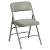 HERCULES Series Curved Triple Braced & Double Hinged Gray Vinyl Metal Folding Chair - Flash Furniture