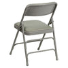 HERCULES Series Curved Triple Braced & Double Hinged Gray Vinyl Metal Folding Chair - Flash Furniture