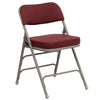 HERCULES Series Premium Curved Triple Braced & Double Hinged Burgundy Fabric Metal Folding Chair - Flash Furniture