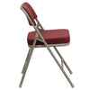 HERCULES Series Premium Curved Triple Braced & Double Hinged Burgundy Fabric Metal Folding Chair - Flash Furniture