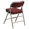 HERCULES Series Premium Curved Triple Braced & Double Hinged Burgundy Fabric Metal Folding Chair - Flash Furniture