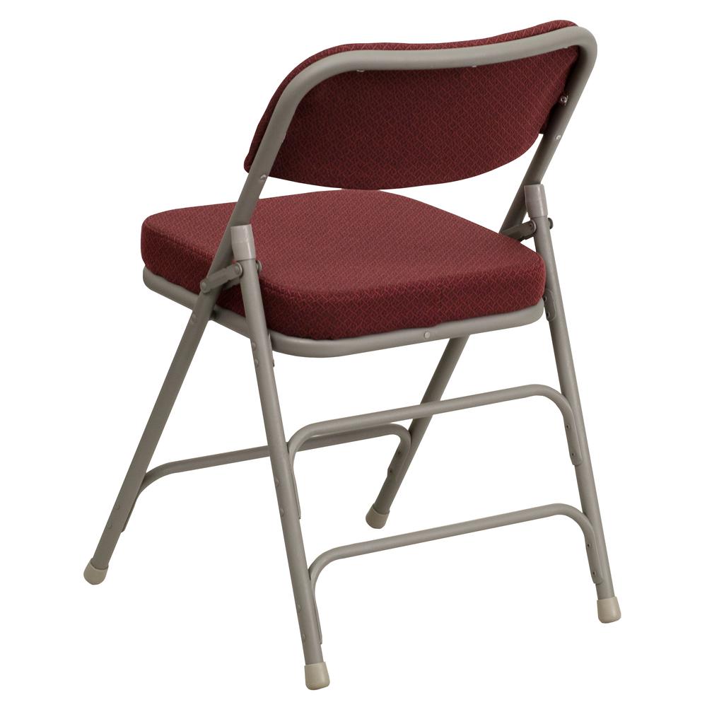 HERCULES Series Premium Curved Triple Braced & Double Hinged Burgundy Fabric Metal Folding Chair - Flash Furniture
