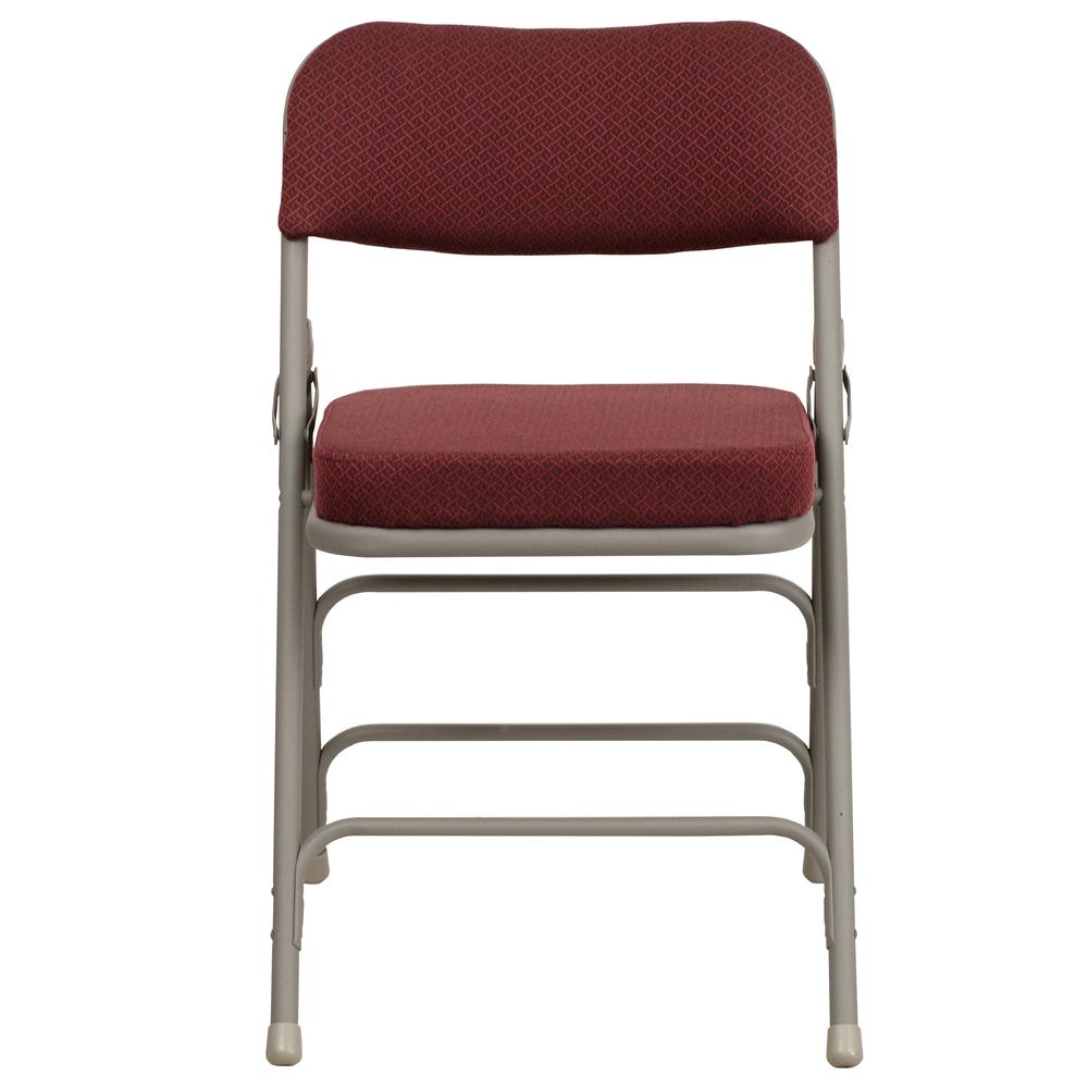 HERCULES Series Premium Curved Triple Braced & Double Hinged Burgundy Fabric Metal Folding Chair - Flash Furniture