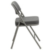 HERCULES Series Premium Curved Triple Braced & Double Hinged Gray Fabric Metal Folding Chair - Flash Furniture