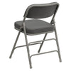 HERCULES Series Premium Curved Triple Braced & Double Hinged Gray Fabric Metal Folding Chair - Flash Furniture