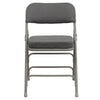 HERCULES Series Premium Curved Triple Braced & Double Hinged Gray Fabric Metal Folding Chair - Flash Furniture