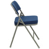 HERCULES Series Premium Curved Triple Braced & Double Hinged Navy Fabric Metal Folding Chair - Flash Furniture
