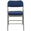 HERCULES Series Premium Curved Triple Braced & Double Hinged Navy Fabric Metal Folding Chair - Flash Furniture