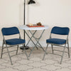 HERCULES Series Premium Curved Triple Braced & Double Hinged Navy Fabric Metal Folding Chair - Flash Furniture