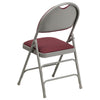HERCULES Series Ultra-Premium Triple Braced Burgundy Fabric Metal Folding Chair with Easy-Carry Handle - Flash Furniture