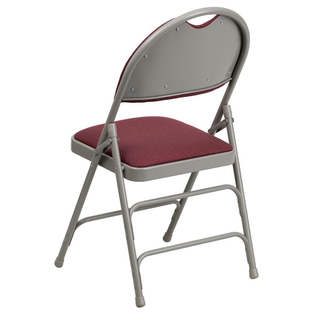 HERCULES Series Ultra-Premium Triple Braced Burgundy Fabric Metal Folding Chair with Easy-Carry Handle - Flash Furniture