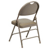 HERCULES Series Ultra-Premium Triple Braced Beige Vinyl Metal Folding Chair with Easy-Carry Handle - Flash Furniture