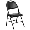 HERCULES Series Ultra-Premium Triple Braced Black Vinyl Metal Folding Chair with Easy-Carry Handle - Flash Furniture