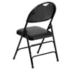 HERCULES Series Ultra-Premium Triple Braced Black Vinyl Metal Folding Chair with Easy-Carry Handle - Flash Furniture