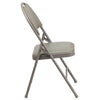 HERCULES Series Ultra-Premium Triple Braced Gray Vinyl Metal Folding Chair with Easy-Carry Handle - Flash Furniture